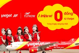 Siêu khuyến mãi với 700.000 vé máy bay giá 0 đồng của Vietjet Air